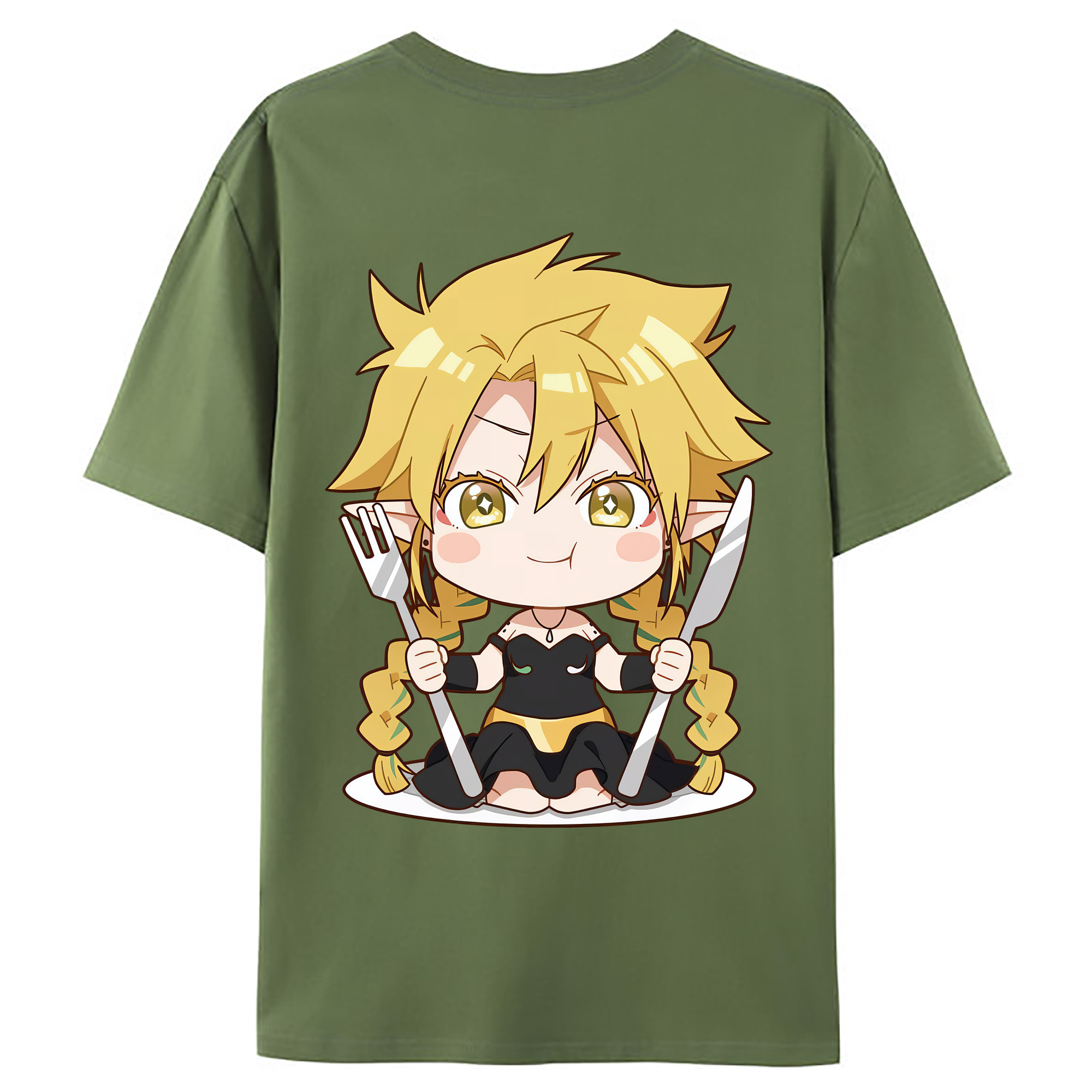 （画像用） 転スラ Regarding Reincarnated to Slime 綿100％ メンズ半袖Tシャツ（バックプリント） 通気性